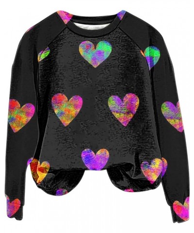 Valentines Day Gift Sweatshirt for Women Love Heart Graphic Long Sleeve Tunic Tops Crewneck Pullover Shirt Loose Blouses 2024...