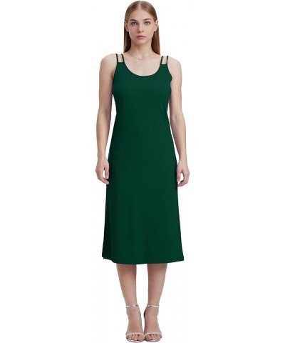 Women Casual Midi Slip Dress Sleeveless Spaghetti Strap Beach Cover Up Green $8.00 Swimsuits