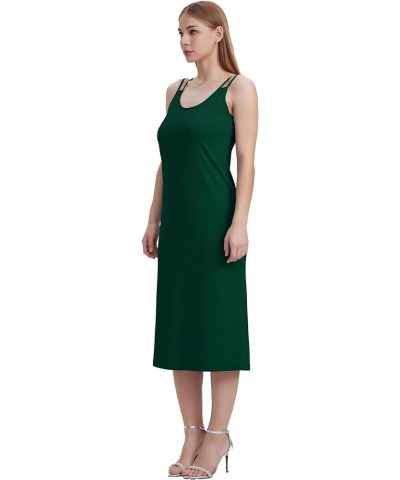 Women Casual Midi Slip Dress Sleeveless Spaghetti Strap Beach Cover Up Green $8.00 Swimsuits