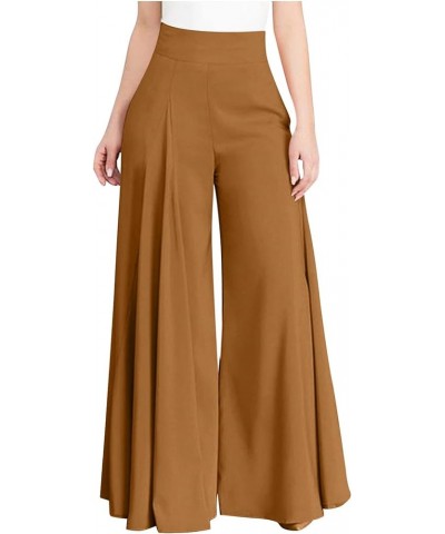 Dress Pants Women Trendy High Waisted Stretchy Flowy Palazzo Buttery Soft Work Office Trousers Fall Business Pants Brown 1 $7...