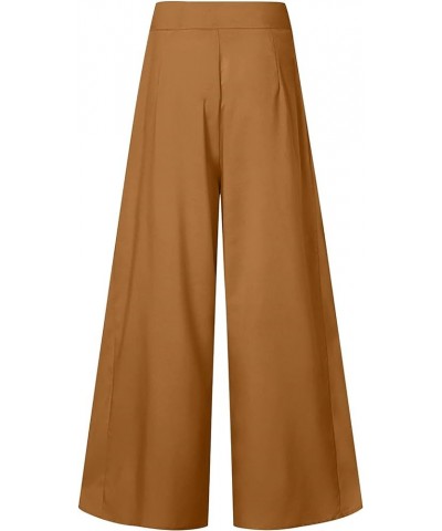 Dress Pants Women Trendy High Waisted Stretchy Flowy Palazzo Buttery Soft Work Office Trousers Fall Business Pants Brown 1 $7...