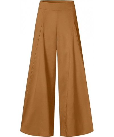 Dress Pants Women Trendy High Waisted Stretchy Flowy Palazzo Buttery Soft Work Office Trousers Fall Business Pants Brown 1 $7...