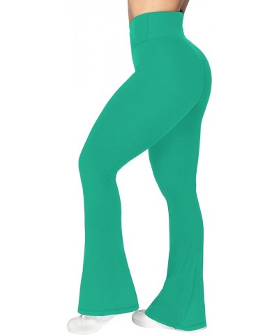 Flare Leggings, Crossover Yoga Pants with Tummy Control, High-Waisted and Wide Leg 30" Inseam Golf Green $18.35 Activewear