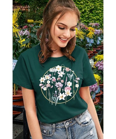 Sunflower Shirts for Women Flower Graphic Tees Wildflower Shirts Funny Love Heart Blessed T-Shirt Casual Cute Shirt Tops W01-...