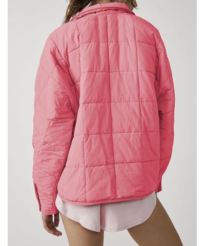 Womens Quilted Puffer Jacket Zip Up Lightweight Padded Coat Outwear Pink $23.92 Jackets