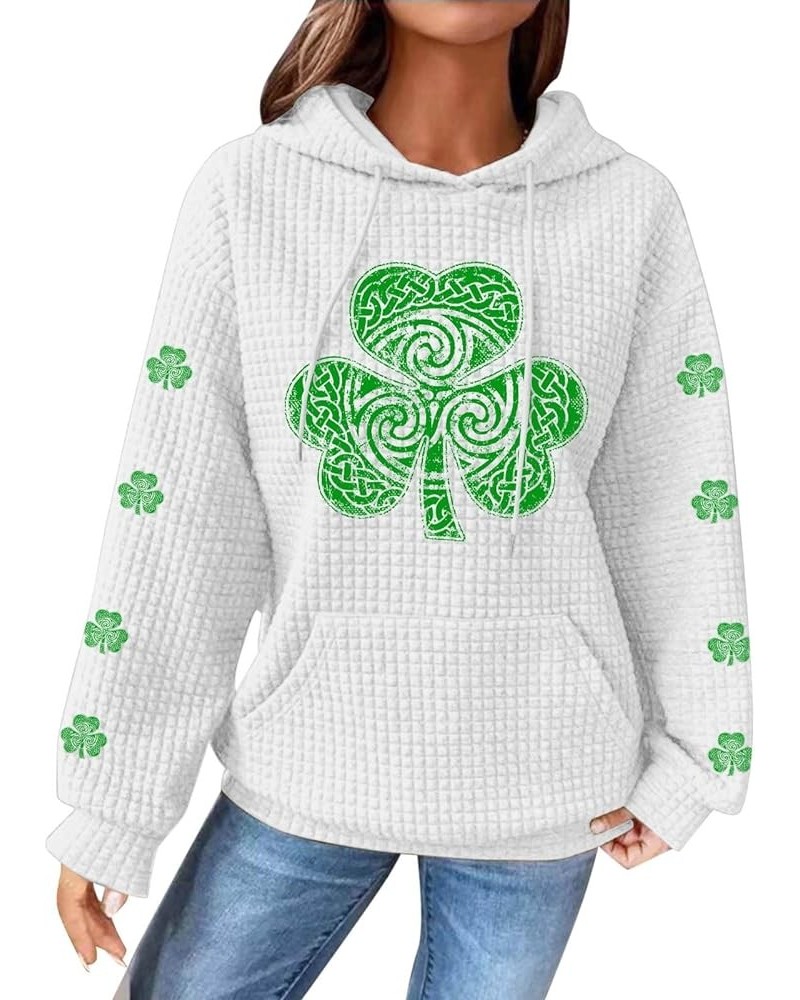 St Patricks Day Shirt for Women Casual Drawstring Trendy Pullover Tops for St. Day White 7 $13.18 Tops