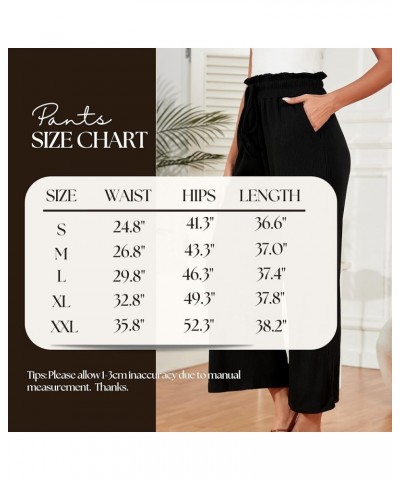 Women’s Wide Leg Palazzo Lounge Pants with Pockets Comfy Casual High Waist Drawstring Ribbed Trousers Khaki $9.87 Pants