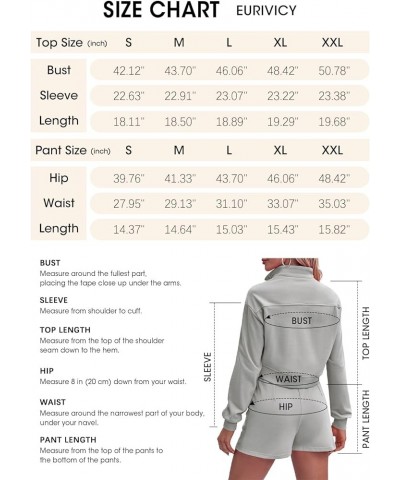 Women's Two Piece Outfits Half Zip Crop Sweatshirts High Waist Shorts Lounge Sets Sweatsuits Rose Red $9.53 Activewear