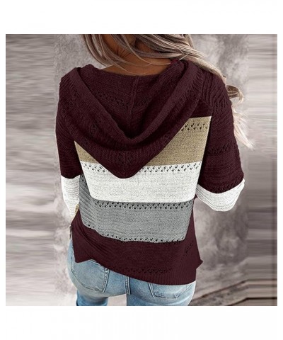 Women'S Lightweight Knit Hoodie, Classy Basketball Winter Hoodies for Womens Plus Size Long-Sleeved Zip Blouses 03-wine $8.40...