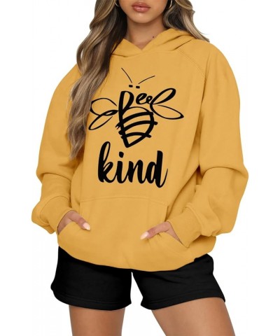 Women Long Sleeve Sweatshirt Kangaroo Pocket Solid Basic Top F-yellow $12.18 Hoodies & Sweatshirts