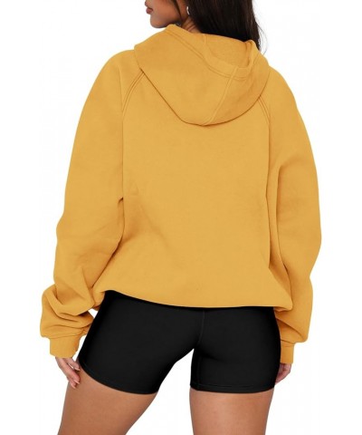 Women Long Sleeve Sweatshirt Kangaroo Pocket Solid Basic Top F-yellow $12.18 Hoodies & Sweatshirts