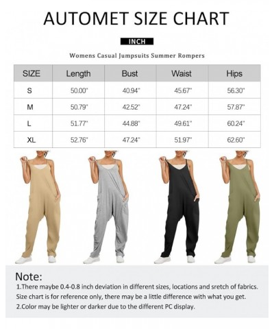 Jumpsuits for Women Casual Summer Rompers Sleeveless Loose Spaghetti Strap Baggy Overalls Jumpers with Pockets 2024 Gray $14....