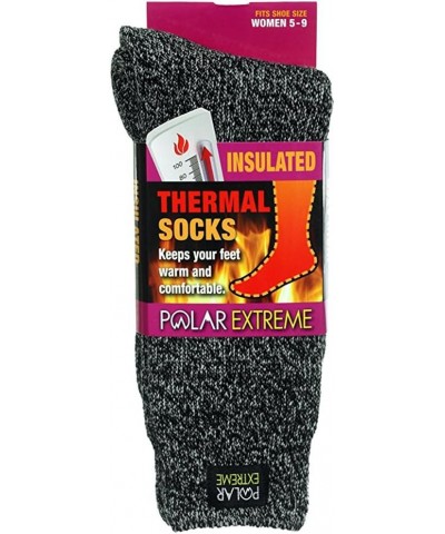 Womens Polar Extreme Moisture Wicking Insulated Thermal Socks in 4 Great Colors (Black-White) $9.71 Activewear