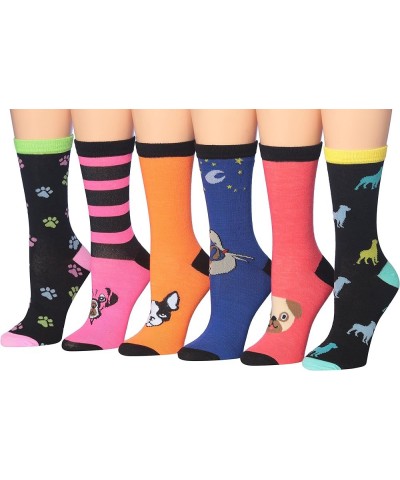 Women's 12 Pairs Colorful Patterned Crew Socks Available In Sizes Assorted Colors $10.78 Socks