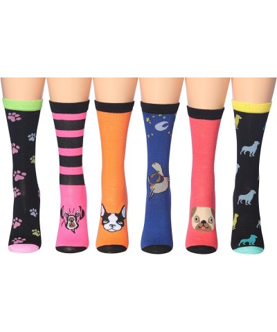 Women's 12 Pairs Colorful Patterned Crew Socks Available In Sizes Assorted Colors $10.78 Socks