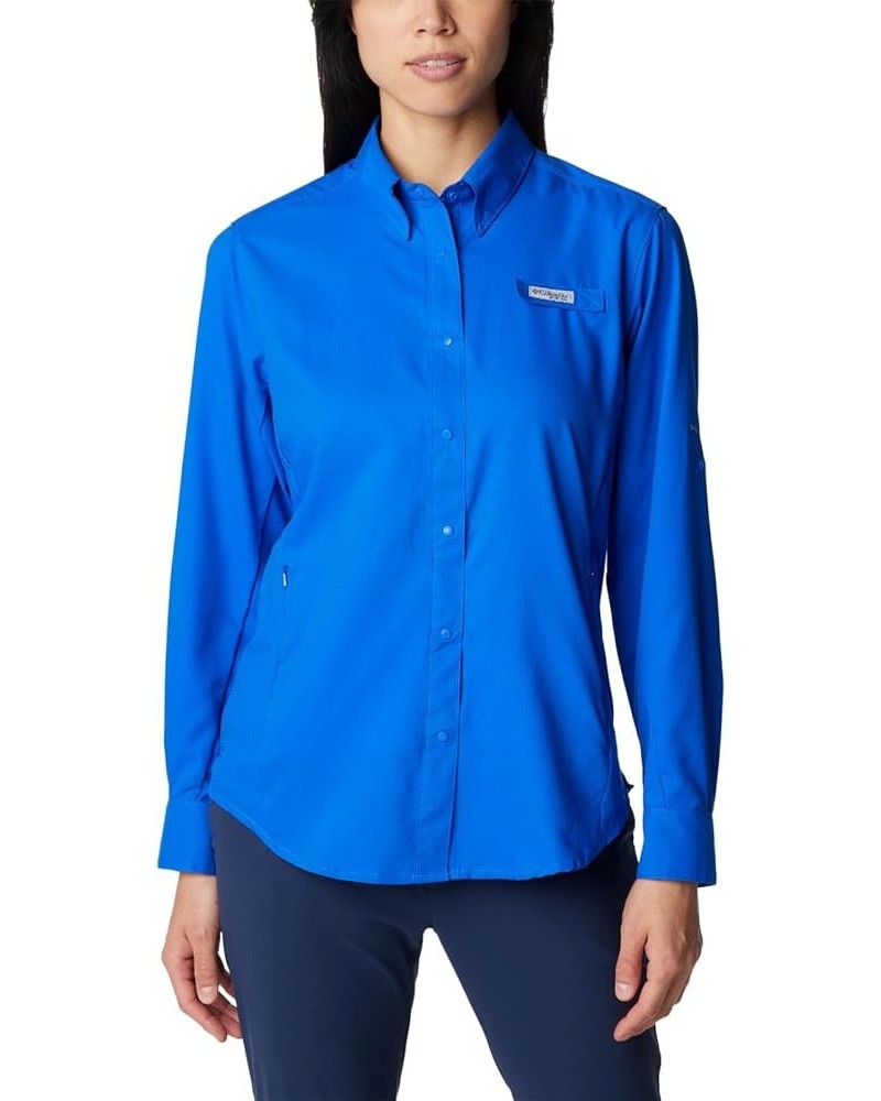 Women's Tamiami Ii Long Sleeve Shirt Blue Macaw $23.61 Blouses