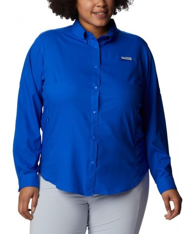 Women's Tamiami Ii Long Sleeve Shirt Blue Macaw $23.61 Blouses