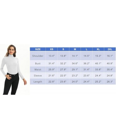 Women's Lightweight Turtleneck Long Sleeve Basic Tops Casual Trendy Outfits White $6.75 Sweaters