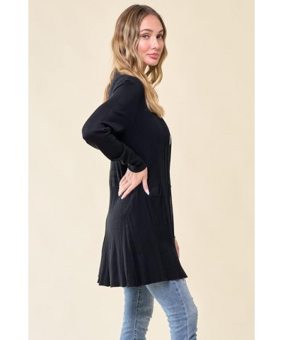 Women's Casual Lightweight Long Sleeve Cardigan Soft Drape Open Front with Pocket Crochet Sweater Black $14.40 Sweaters