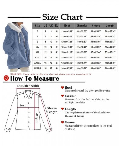 Womens Sherpa Coat 2023 Winter Fuzzy Fleece Jacket Hooded Color Block Patchwork Cardigan Coats Outerwear with Pockets 06-gray...