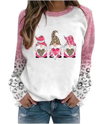 Womens Christmas Graphic Sweatshirts Long Sleeve Crewneck Xmas Tree Print Tunic Tops Trendy Graphic Christmas Shirts F05-pink...