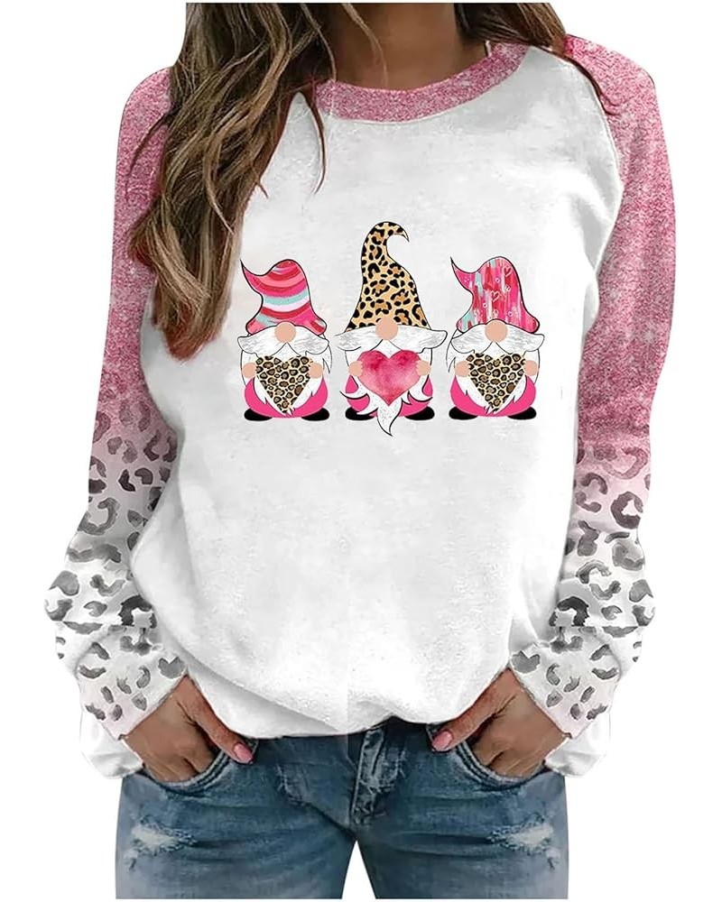 Womens Christmas Graphic Sweatshirts Long Sleeve Crewneck Xmas Tree Print Tunic Tops Trendy Graphic Christmas Shirts F05-pink...