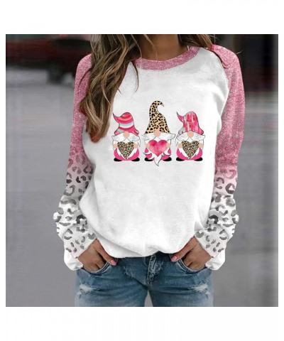 Womens Christmas Graphic Sweatshirts Long Sleeve Crewneck Xmas Tree Print Tunic Tops Trendy Graphic Christmas Shirts F05-pink...