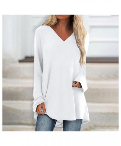 Fall Clothes for Women 2023,Women's Long Shirts to Wear with Leggings Tops Long Sleeve Tops for Women Crewneck 1-white $9.00 ...