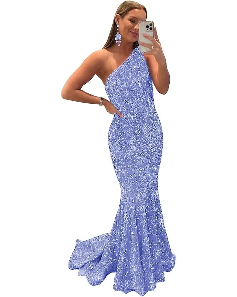 Sequins Prom Dresses Long Sleeveless Mermaid with Slit Formal Party Evening Gowns A-lavender $32.90 Dresses