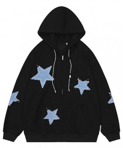 Womens Y2k Zip Up Hoodie Star Graphic Oversized Hoodies Sweatshirts Goth Harajuku Grunge Jacket Streetwear Star-black $14.27 ...