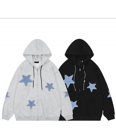 Womens Y2k Zip Up Hoodie Star Graphic Oversized Hoodies Sweatshirts Goth Harajuku Grunge Jacket Streetwear Star-black $14.27 ...