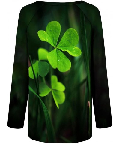 St Patricks Day Shirt Women Lucky Clover Print Tunic Tops to Wear with Leggings Irish Gift Shamrock Graphic Tees A6-army Gree...