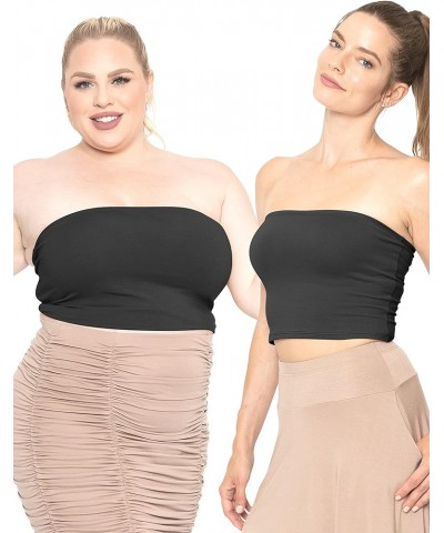 Women's Regular and Plus Size Crop Tube Top | Sizes Small - 5X | Made in The USA Black $12.38 T-Shirts