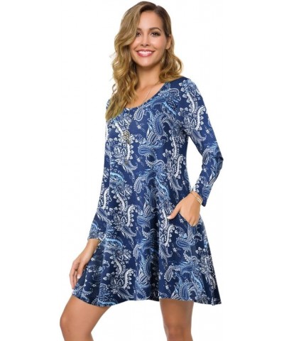 Plus Size Casual T Shirt Dresses for Women Flowy Swing Tunic Dress Pockets Flower17 $15.29 Others