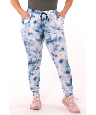 Womens Plus Size Jogger Pants Sweatpants with Pockets Plussize:softbrushed:joggers:tiedye:blue/Pink $14.49 Activewear