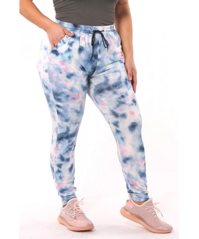 Womens Plus Size Jogger Pants Sweatpants with Pockets Plussize:softbrushed:joggers:tiedye:blue/Pink $14.49 Activewear