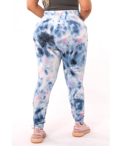 Womens Plus Size Jogger Pants Sweatpants with Pockets Plussize:softbrushed:joggers:tiedye:blue/Pink $14.49 Activewear