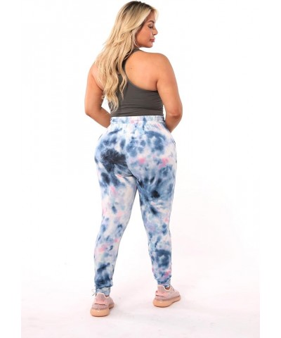 Womens Plus Size Jogger Pants Sweatpants with Pockets Plussize:softbrushed:joggers:tiedye:blue/Pink $14.49 Activewear