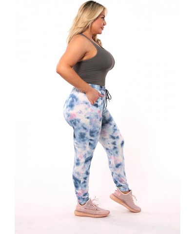 Womens Plus Size Jogger Pants Sweatpants with Pockets Plussize:softbrushed:joggers:tiedye:blue/Pink $14.49 Activewear