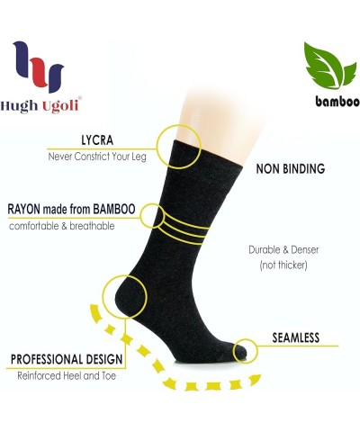 Women's Thin Soft Bamboo Crew Socks for Dress & Trouser, Seamless Toe & Non-Binding, 3 Pairs, Shoe Size 5-8/9-11 Dark Brown (...