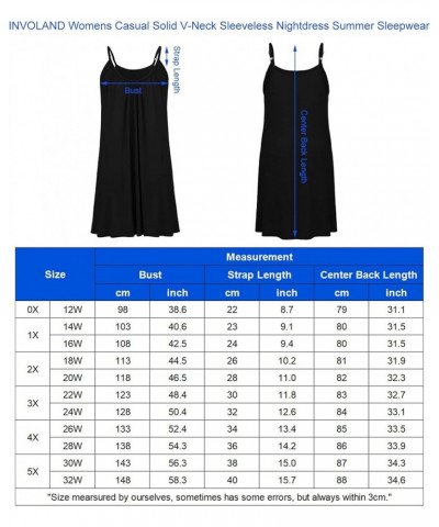 Womens Plus Size Nightgown Sleeveless Sleepwear Sleep Tank Chemise Sleepshirts Slip Night Dress (L-5XL) Die-dry Blue $10.43 S...