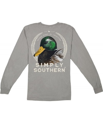 Mallard Duck Long Sleeve Hunting T Shirt Grey $21.34 T-Shirts