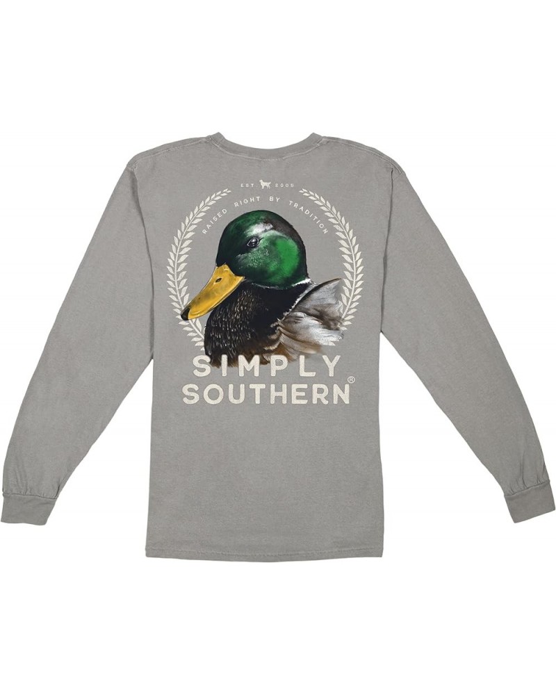 Mallard Duck Long Sleeve Hunting T Shirt Grey $21.34 T-Shirts