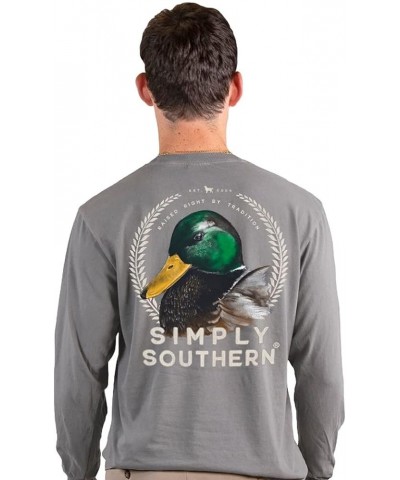 Mallard Duck Long Sleeve Hunting T Shirt Grey $21.34 T-Shirts