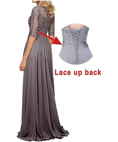 Lace Appliques Mother of The Bride Dresses with Sleeve Chiffon Formal Evening Gown for Women Lilac $33.00 Dresses