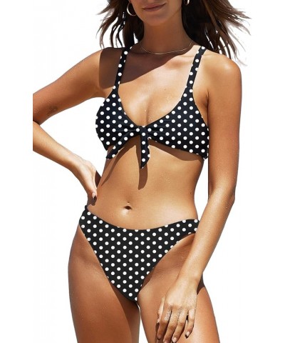 Women's High Waisted Bikini Sets Criss Cross Ruched Two Pieces Push Up Swimsuits Polka Dot-low Rise $18.80 Swimsuits