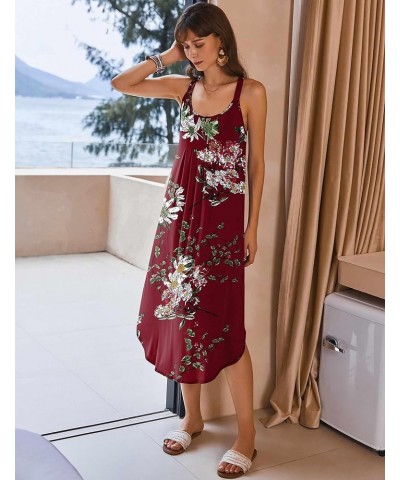 Women's Sleeveless Long Nightgown Full Slip Soft Nightshirt Sleep Dress Chemise Sleepwear Lounge Dresses Pattern15-floral $10...