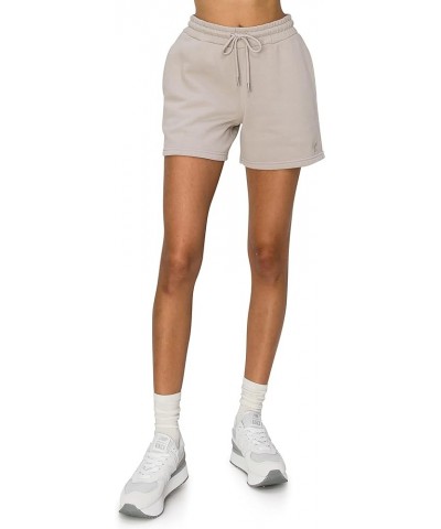 Women's Premium Cloud Fleece SweatShorts - Drawstring Elastic Waist Soft Cozy Casual Shorts Light Taupe $18.40 Activewear