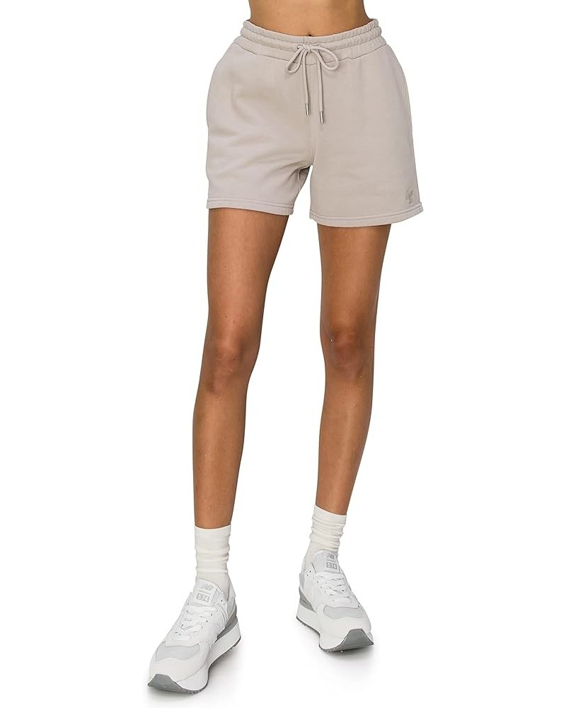 Women's Premium Cloud Fleece SweatShorts - Drawstring Elastic Waist Soft Cozy Casual Shorts Light Taupe $18.40 Activewear