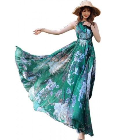 Women's Chiffon Floral Holiday Beach Bridesmaid Maxi Dress Sundress Turquoise Floral $21.60 Dresses